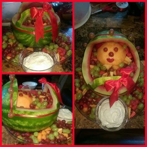 Watermelon Baby Carriage Basket For Baby Shower Fruit Basket