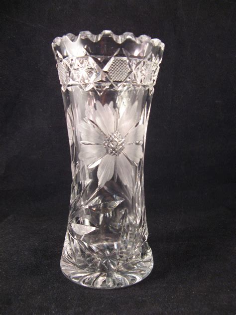 Vintage Small Lead Crystal Cut And Etched Flower Vase 6 From The7hillscollector On Ruby Lane