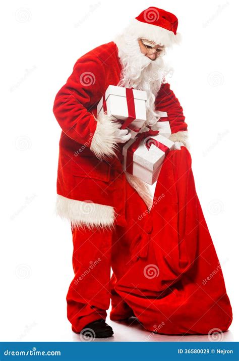 Santa Claus With Christmas Sack Stock Image Image Of Beard Childhood