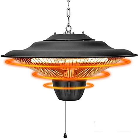Sunpak's s25 ceiling style of heaters are available in either black or white finishes, are made with stainless steel, and weigh a little over 40 pounds. QSCZZ 1500W Electric Heater Patio Balcony Ceiling Hanging ...