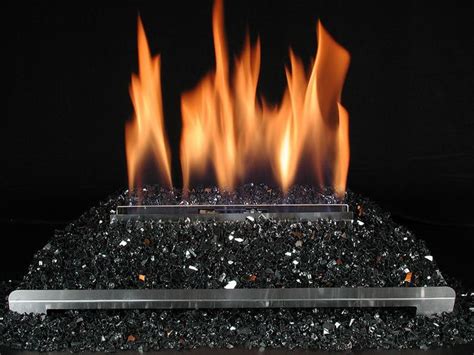 Ventless Gas Log Fireplace With Black Fire Glass Glass Fireplace Fire Glass Gas Logs
