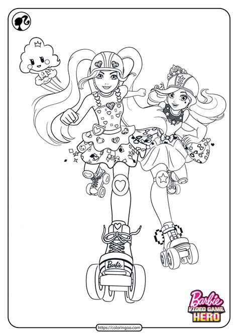 He is really crazy about this presents. Printable Barbie Video Game Hero Coloring Pages in 2020 ...