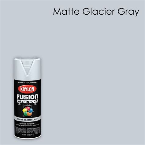 Krylon Fusion All In One Spray Paint Matte Glacier Gray 12 Oz
