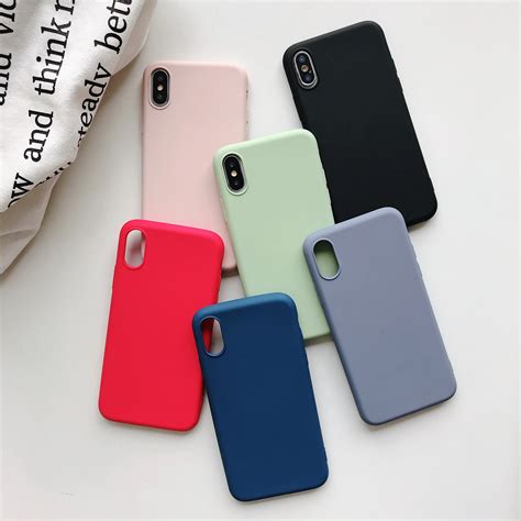 For Iphone Solid Color Silicone Couples Cases For Iphone X Max 6 6s 7 8