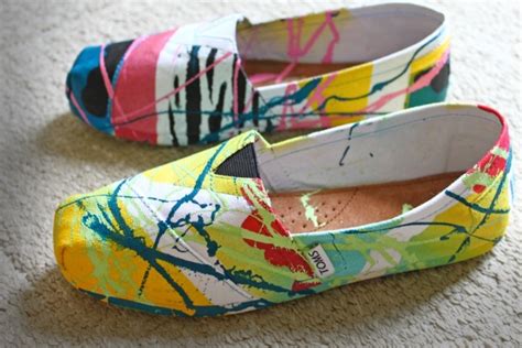 Kids Splatter Diy Shoes Painted Toms Shoe Makeover