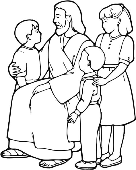 Matthew 19 14 Coloring Sheet Coloring Pages