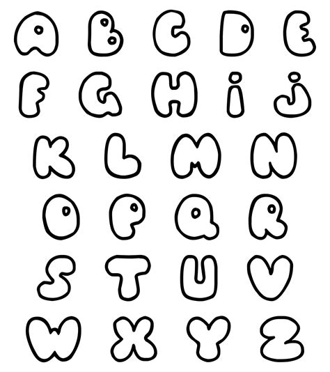 Bubble Letter Alphabet Printable