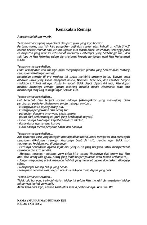 Contoh Teks Eksposisi Kenakalan Remaja - Contoh O