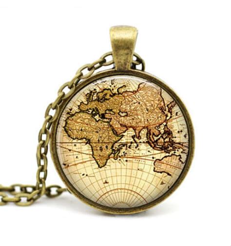 Vintage Steampunk Adventure Traveler Pendant Necklace Explorer World