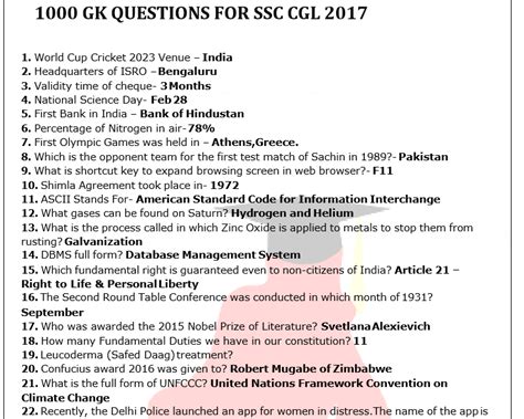 These general knowledge quiz questions and answers contain 160 random trivia questions. General Knowledge Question and Answer PDF Free Download - EduGorilla Study Material