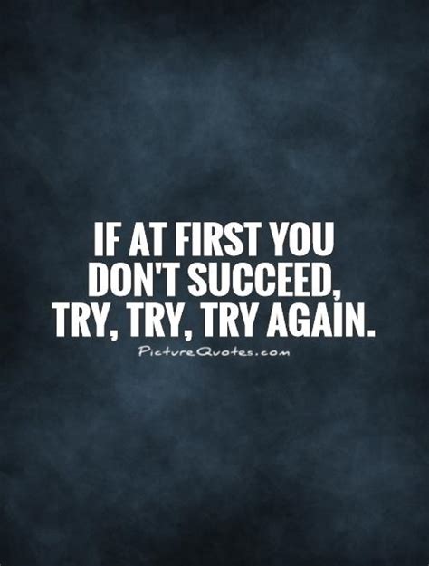 If At First You Dont Succeed Try Try Try Again Picture Quotes