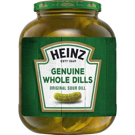 Heinz Genuine Whole Original Sour Dill Pickles 46 Fl Oz Jar