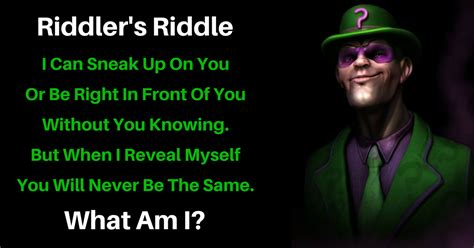 · ranking all of edward nygma's 'gotham' riddles 1. Riddler's Riddle: I Can Sneak Up On You Or Be Right In ...