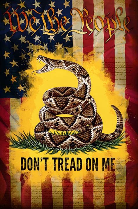 we the people don t tread on me gadsden american flag sublimated double sided deluxe garden flag