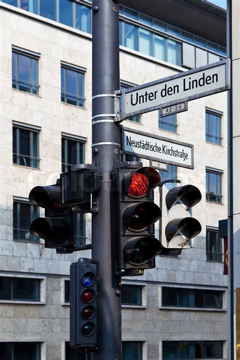 Traffic Lights And Signs Berlin Stock Image Colourbox