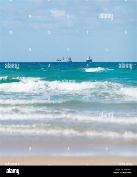 Landscape Mediterranean Sea The Ships On Horizon Stock Photo Alamy