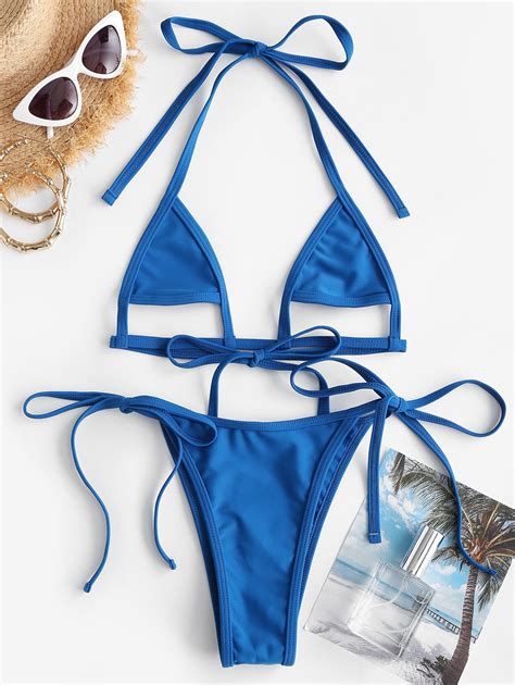 31 Off 2021 Zaful Underboob Cutout Tie Side Halter String Bikini