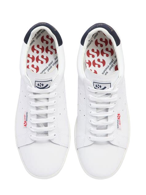 Superga Ivan Lendl Leather Sneakers In Whitenavy White For Men Lyst