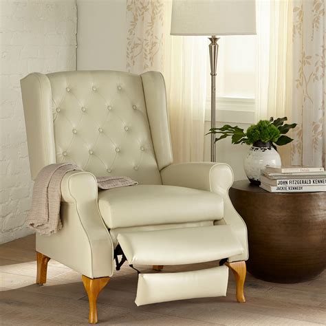Queen Anne Style Tufted Wingback Recliner Chairs And Recliners Brylane