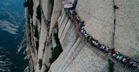 These Aerial Shots Of Chinas Most Dangerous Hiking Trail Show The