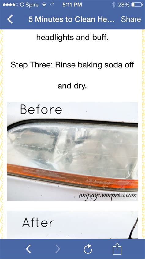 Wipe it dry with paper towel. Cleaning headlights | How to clean headlights, Baking soda ...