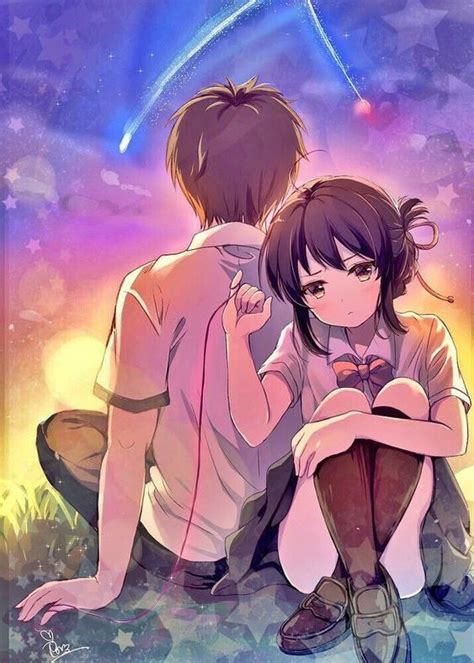 Wallpaper Pasangan Romantis Gambar Anime Couple Terpisah Keren