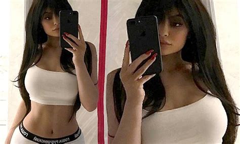 Kylie Jenner Puts On A Busty Display In White Underthings Daily Mail Online