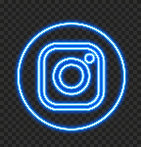 Blue Neon Instagram Logo Icon PNG Citypng