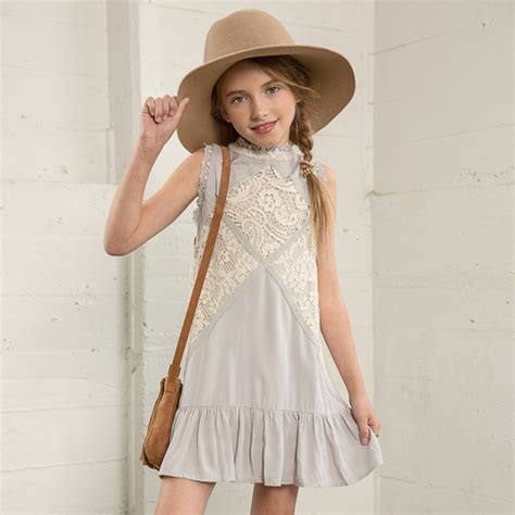 2017 Lace Dress Girls Clothing Summer Teenagers Clothes Easter Evening