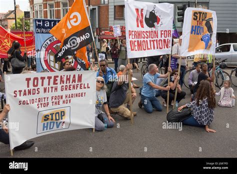 Haringay, London, UK 3rd July 2017. Protesters march against the
