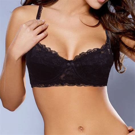 Women Sexy Underwire Padded Up Embroidery Lace Bra A
