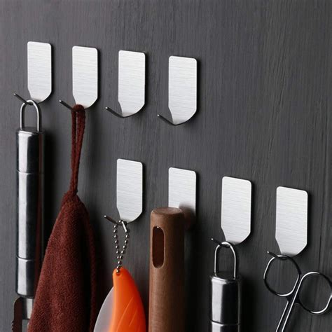8pcsset Multi Purpose Hooks Self Adhesive Home Kitchen Wall Door