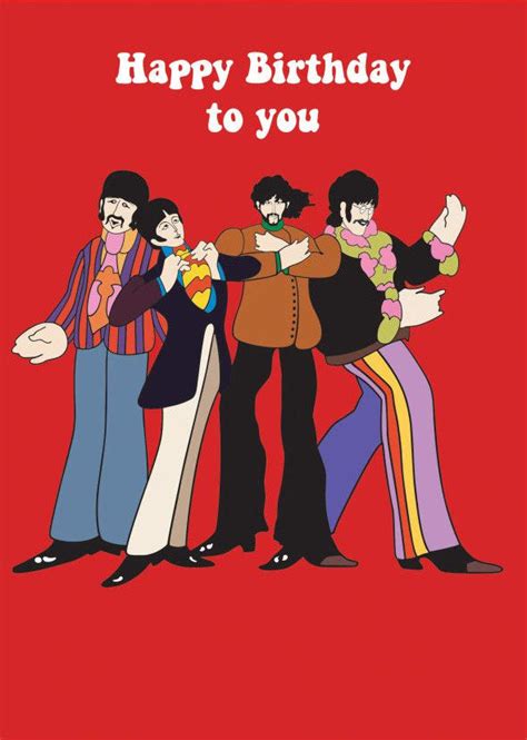 The Beatles Yellow Submarine Birthday Greetings Card — Hansen Fine Art