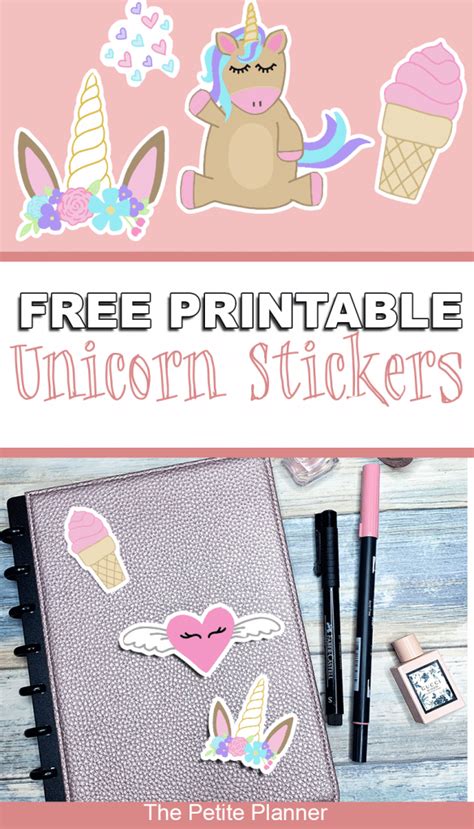 Free Printable Unicorn Stickers For Your Bullet Journal ⋆ The Petite