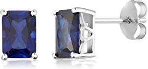 Amazon Com Gem Stone King Sterling Silver Simulated Blue Sapphire