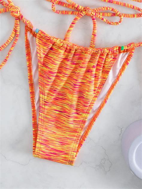 Sexy Thong Bikinis Triangle String Bandage Diamond Swimwear Bathing Suit Power Day Sale