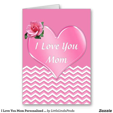 I Love You Mom Personalized Mothers Day Card I Love You Mom Personalized Mom