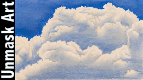 How To Draw Realistic Clouds With Colored Pencil Drawing Tutorial Easy