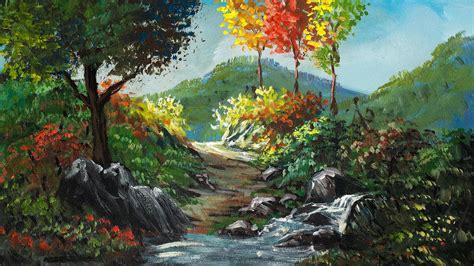 Forest River And Path How To Paint Acrylic Landscape Painting