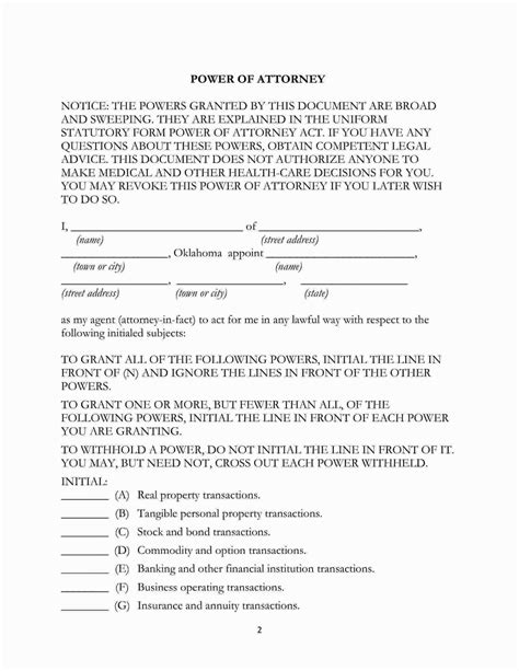 Free Fillable Oklahoma Power Of Attorney Form ⇒ Pdf Templates
