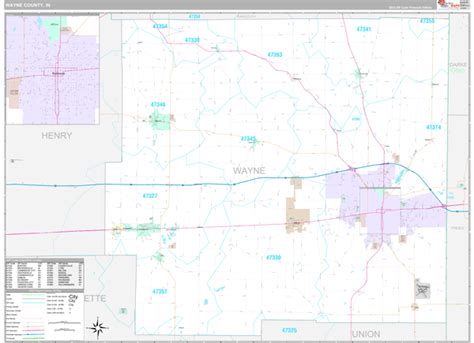 Wayne County In Wall Map Premium Style By Marketmaps Mapsales