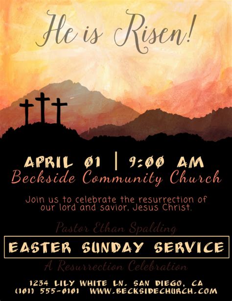 Easter Church Service Flyer Template Postermywall