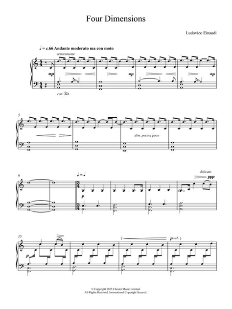 Uploaded on feb 05, 2021. Ludovico Einaudi 'Four Dimensions' Sheet Music Notes, Chords, Score. Download Printable PDF ...