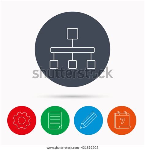 Hierarchy Icon Organization Chart Sign Database Stock Illustration