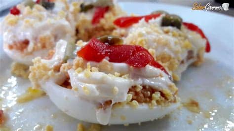 El relleno de los huevos puede incluir todo tipo de ingredientes así que podéis variarlos a vuestro gusto. Huevos rellenos de soja texturizada - SaborGourmet.com