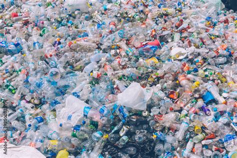 Plastic Pollution In The Jungle Dirty Plastic Bottles And Bags On A