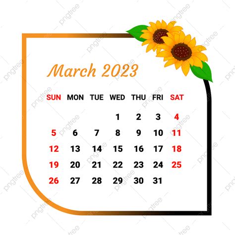 March 2023 Calendar Vector Hd Png Images 2023 March Calendar With