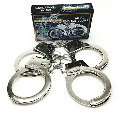 Metal Handcuffs With Keys Party Favors For Police Swat