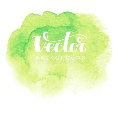 Abstract Vector Watercolor Background Green Spot On White Stock Vector