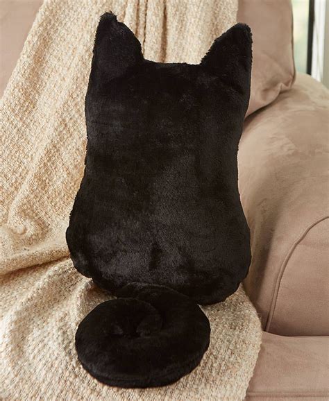 The Lakeside Collection Cozy Cat Pillows Black